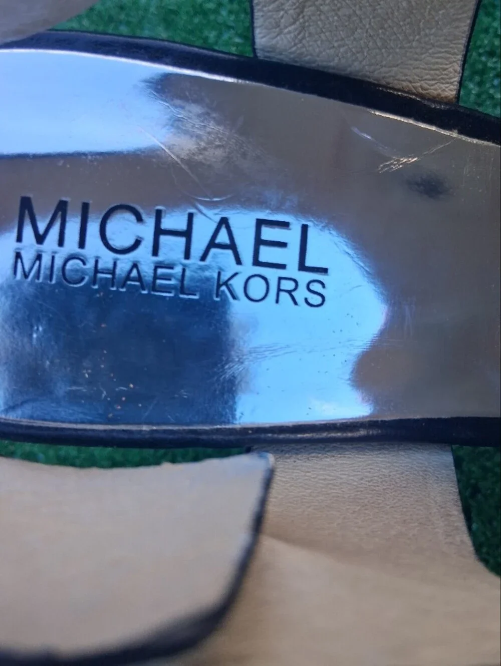 MICHAEL Michael Kors Carla Black Leather Strappy Platform Sandals    Size 8.5